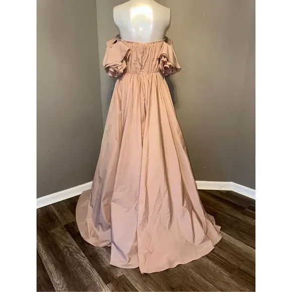 Jason Wu Collection Off-The-Shoulder Ruffle Taffeta Gown - Picture 11 of 13